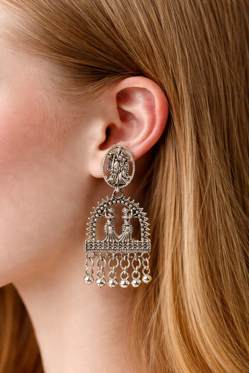 Antique Temple Drop Earrings